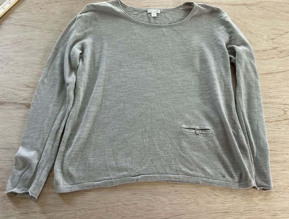 J.Jill Gray Long Sleeve Knit Sweater Size S
